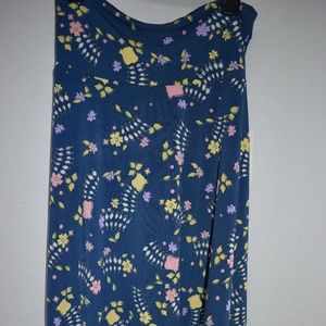 Lularoe Azure Skirt Sz XS Blue Floral Print New